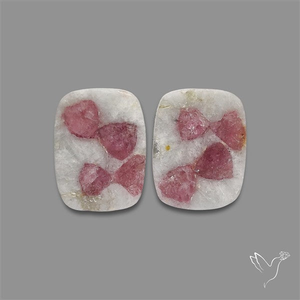 Pink Tourmaline In Quartz Pair