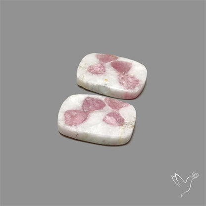 Pink Tourmaline In Quartz Pair