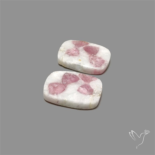 Pink Tourmaline In Quartz Pair