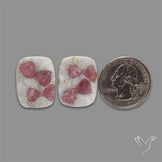 Pink Tourmaline In Quartz Pair