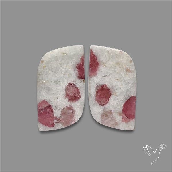 Pink Tourmaline In Quartz Pair