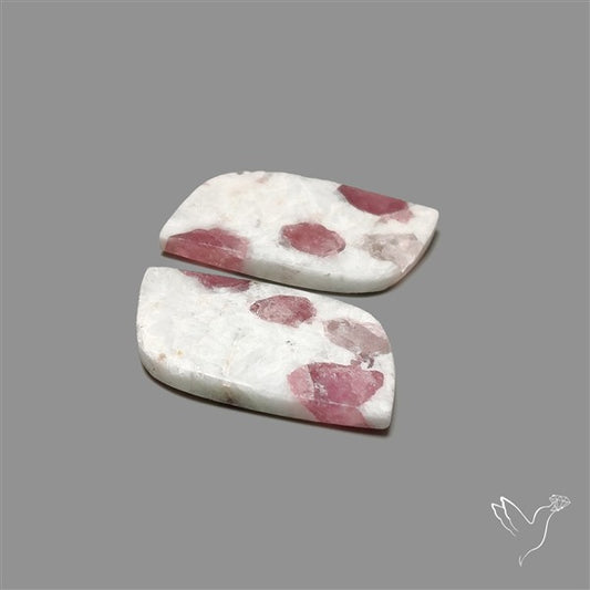 Pink Tourmaline In Quartz Pair
