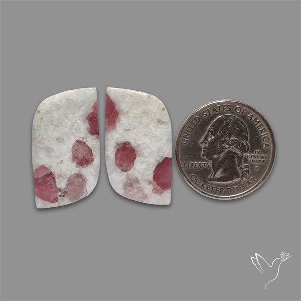 Pink Tourmaline In Quartz Pair