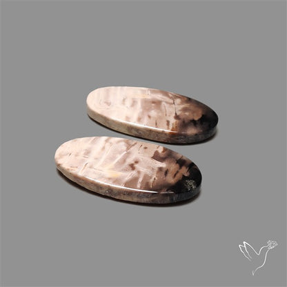 Indonesian Palmroot Agate Pair