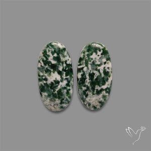 Chrome Diopside In Quartz Pair