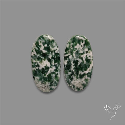 Chrome Diopside In Quartz Pair
