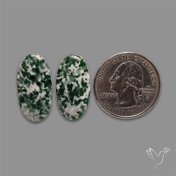 Chrome Diopside In Quartz Pair