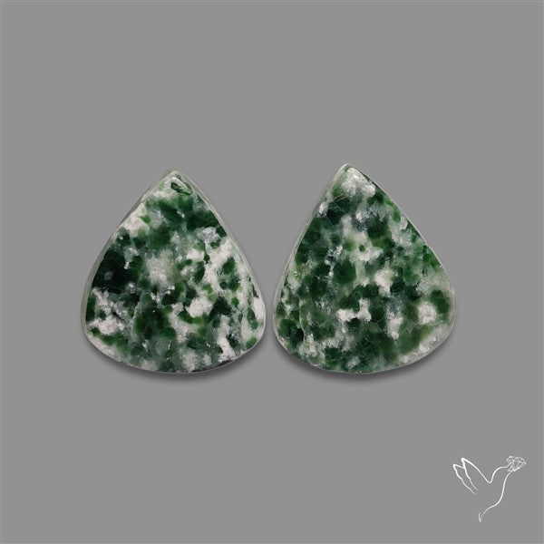 Chrome Diopside In Quartz Pair