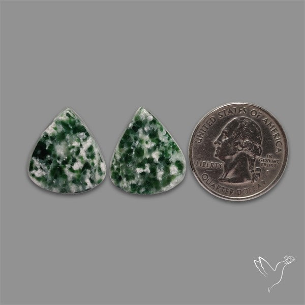 Chrome Diopside In Quartz Pair