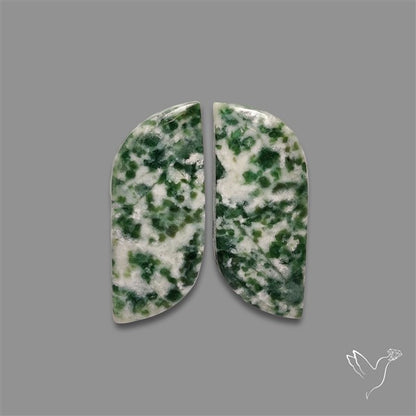 Chrome Diopside In Quartz Pair