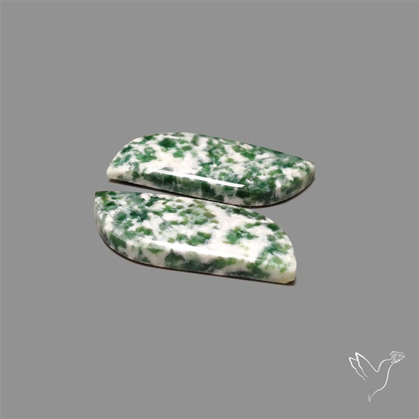 Chrome Diopside In Quartz Pair