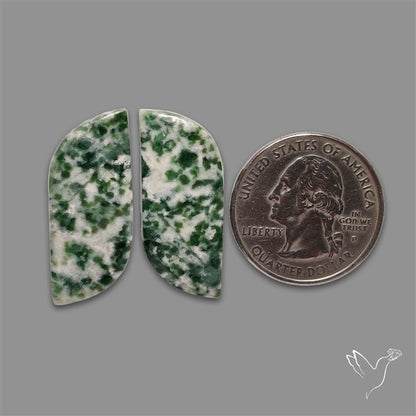 Chrome Diopside In Quartz Pair