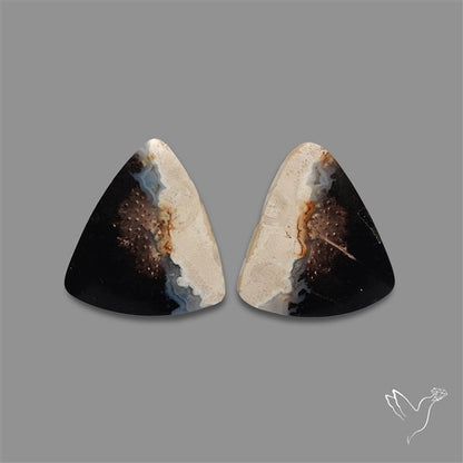 Indonesian Palmroot Agate Pair
