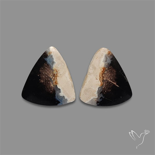 Indonesian Palmroot Agate Pair