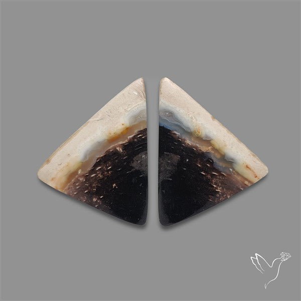 Indonesian Palmroot Agate Pair