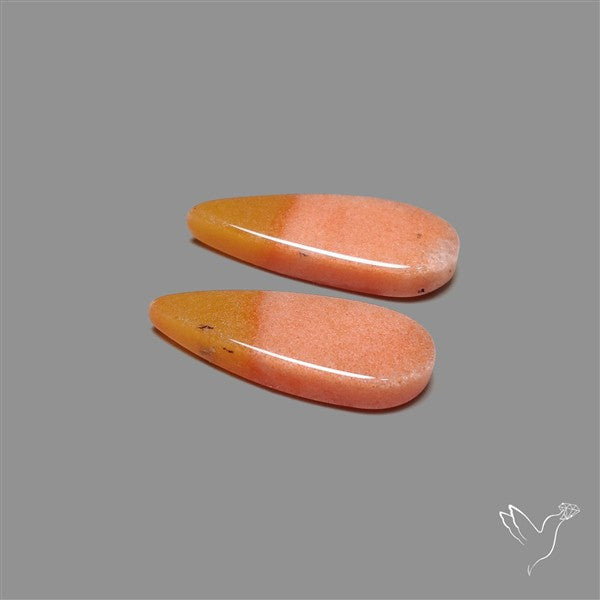 Candy Corn Cabs Pair Orange Aventurine