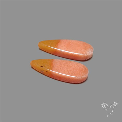 Candy Corn Cabs Pair Orange Aventurine