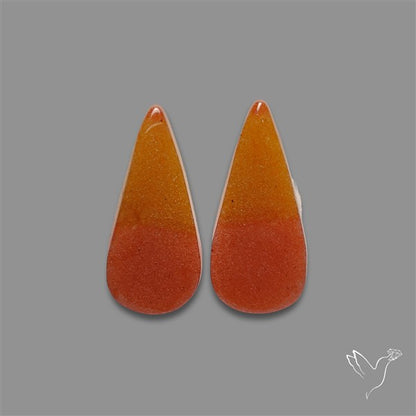 Candy Corn Cabs Pair Orange Aventurine