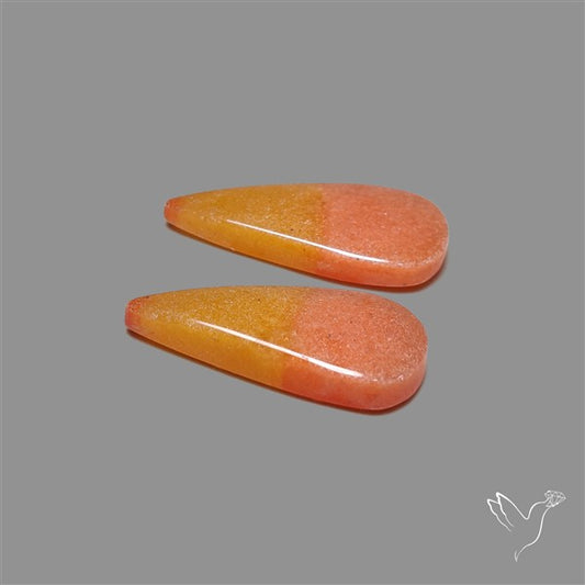 Candy Corn Cabs Pair Orange Aventurine