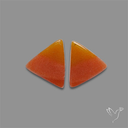Candy Corn Cabs Pair Orange Aventurine