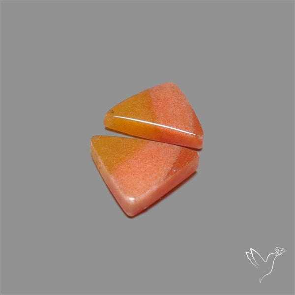 Candy Corn Cabs Pair Orange Aventurine