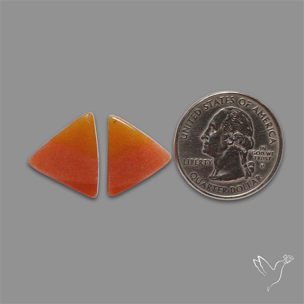 Candy Corn Cabs Pair Orange Aventurine