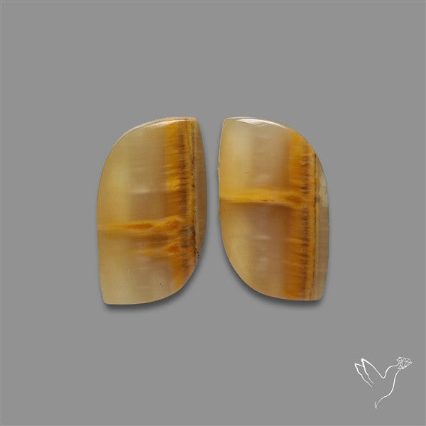 Yellow Calcite Cabochons Pair
