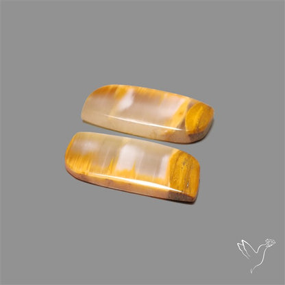 Yellow Calcite Cabochons Pair