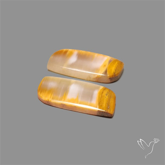 Yellow Calcite Cabochons Pair