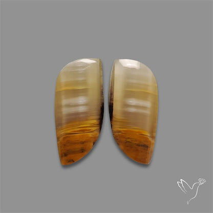 Yellow Calcite Cabochons Pair