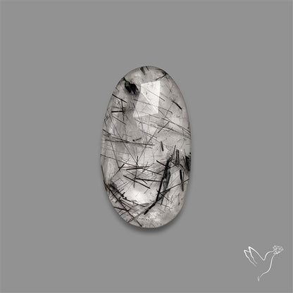 Rose Cut Black Tourmalinated Quartz