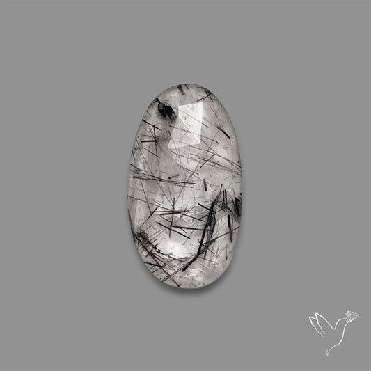 Rose Cut Black Tourmalinated Quartz