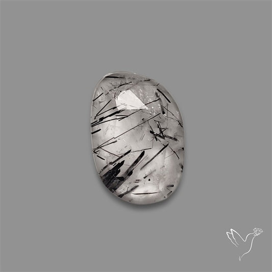 Rose Cut Black Tourmalinated Quartz