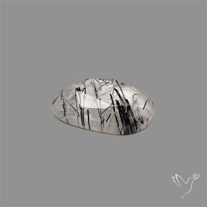Rose Cut Black Tourmalinated Quartz
