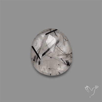 Rose Cut Black Tourmalinated Quartz