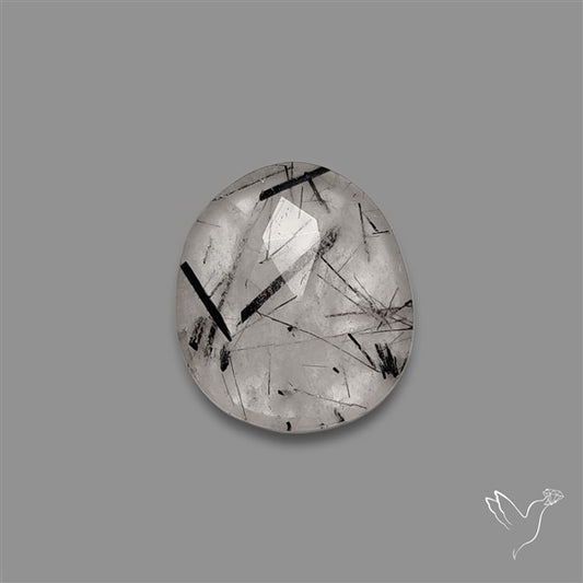 Rose Cut Black Tourmalinated Quartz