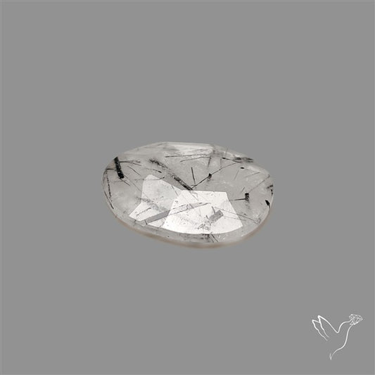 Rose Cut Black Tourmalinated Quartz