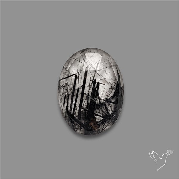 Rose Cut Black Tourmalinated Quartz