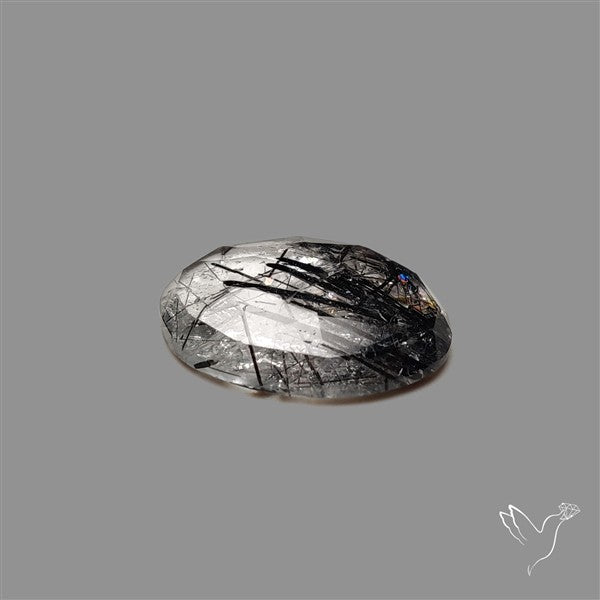 Rose Cut Black Tourmalinated Quartz