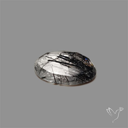 Rose Cut Black Tourmalinated Quartz