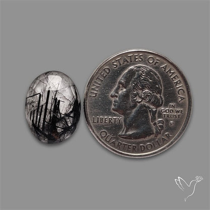 Rose Cut Black Tourmalinated Quartz
