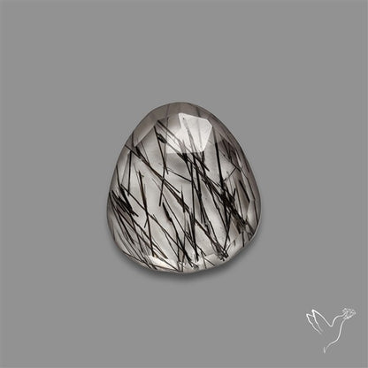 Rose Cut Black Tourmalinated Quartz