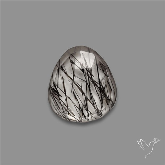 Rose Cut Black Tourmalinated Quartz