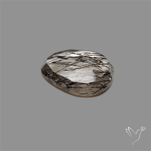 Rose Cut Black Tourmalinated Quartz