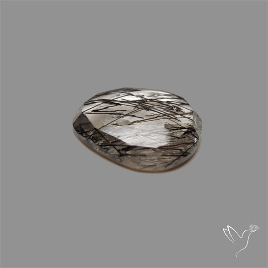 Rose Cut Black Tourmalinated Quartz