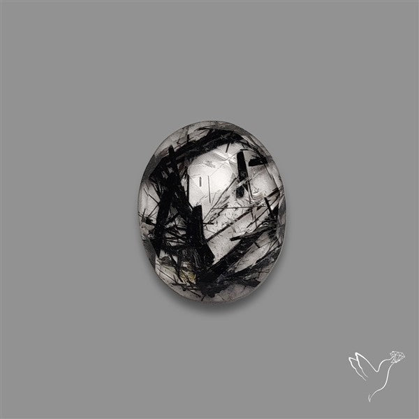 Rose Cut Black Tourmalinated Quartz