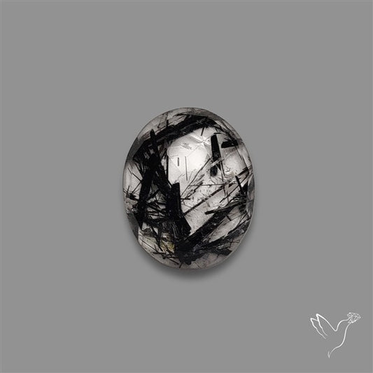 Rose Cut Black Tourmalinated Quartz