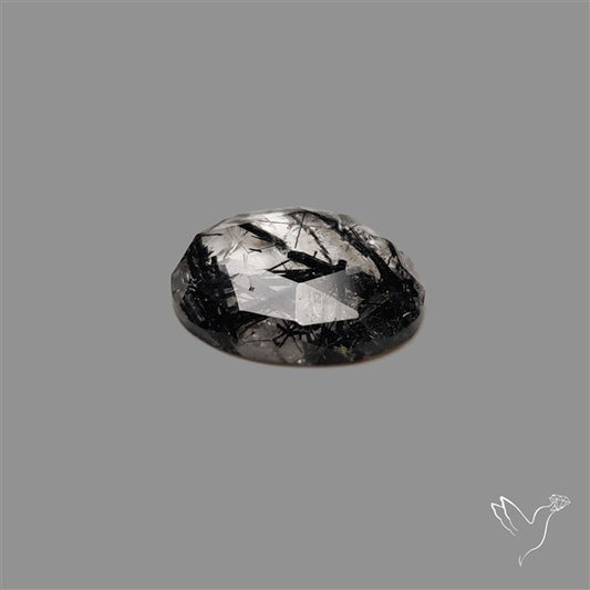 Rose Cut Black Tourmalinated Quartz
