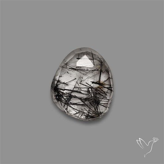 Rose Cut Black Tourmalinated Quartz