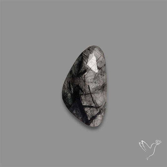 Rose Cut Black Tourmalinated Quartz